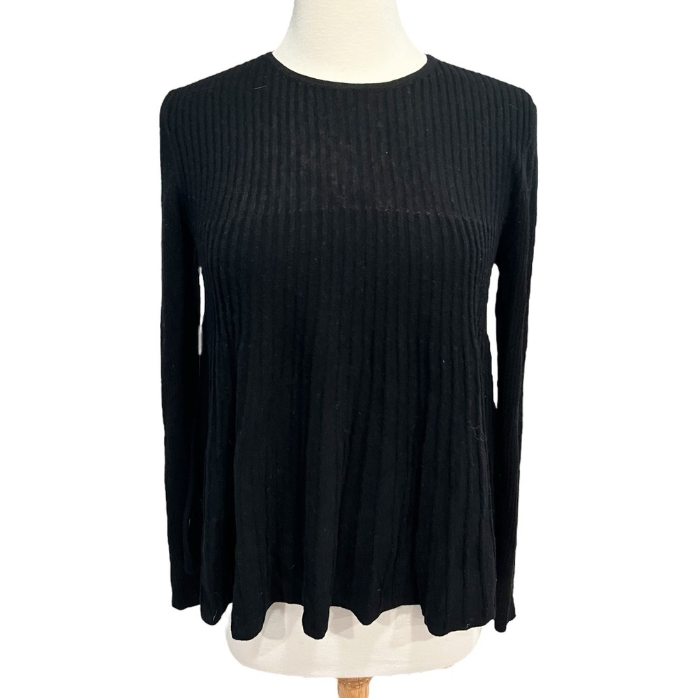 Sundance Evelina Wool Cashmere Swing Trapeze Sweater‎ Black Long Sleeve Small